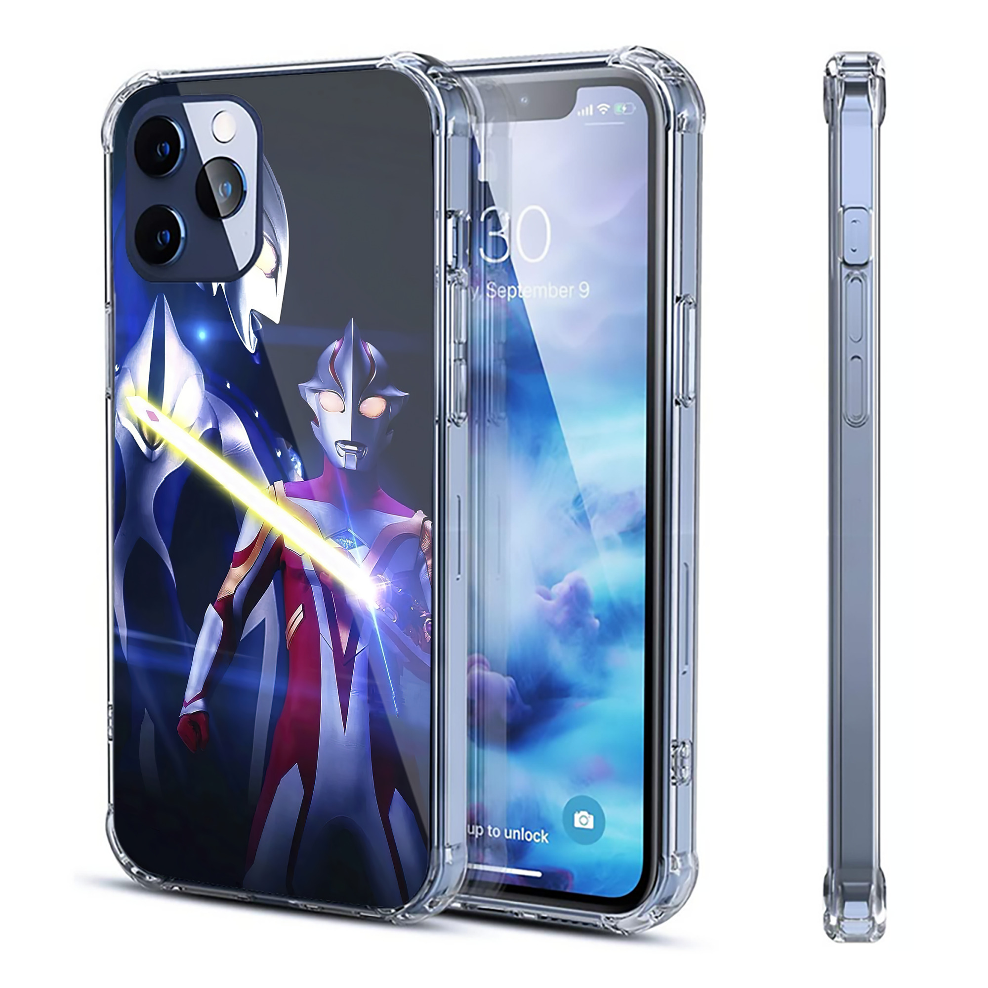 （画像用） ウルトラマン Ultraman 【iPhone 12シリーズ対応】透明スマホケース（クリアソフトケース）